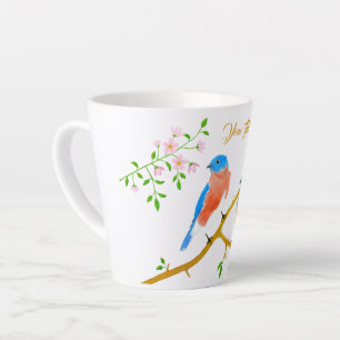 Bluebirds Latte Mug