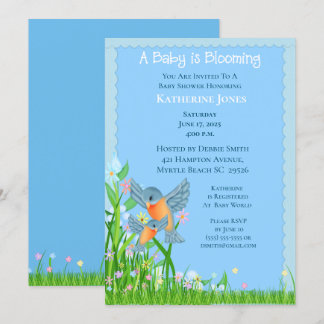Bluebirds Mama and Baby/Baby Shower Invitation