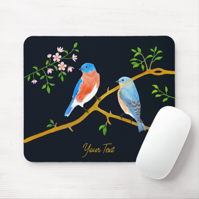Bluebirds Mouse Mat (With Mouse)