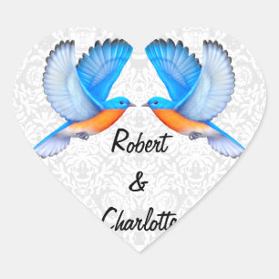Bluebirds of Happiness Engagement Heart Stickerz Heart Sticker