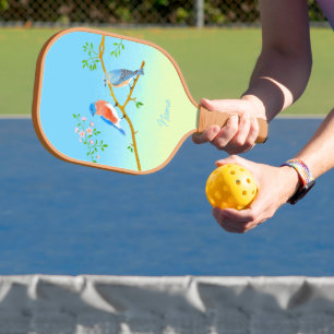 Bluebirds Pale Blue & Green Pickleball Paddle
