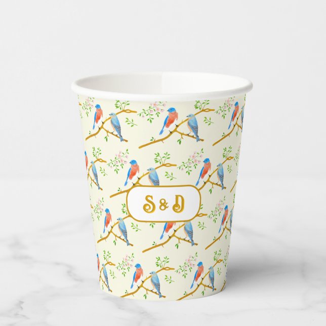 Bluebirds Paper Cups (Left)