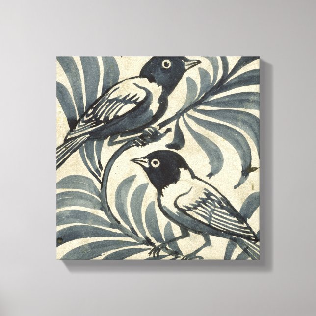 Bluebirds (w/c on paper) canvas print (Front)