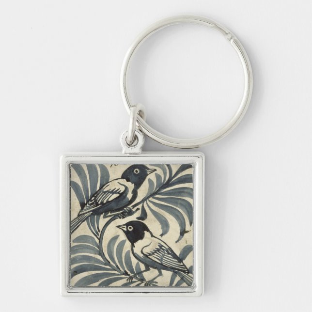 Bluebirds (w/c on paper) key ring (Front)