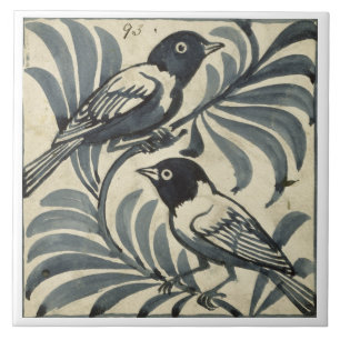 Bluebirds (w/c on paper) tile