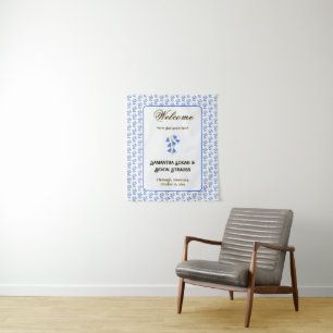 Bluebirds Wedding Backdrop Tapestry