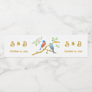 Bluebirds Wedding Beer Labels