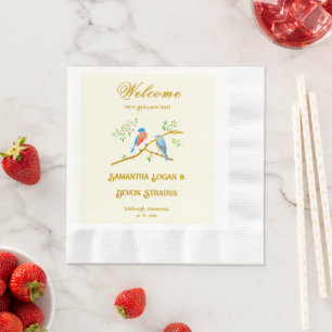 Bluebirds Wedding Napkins