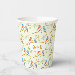 Bluebirds Wedding Paper Cups