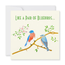Bluebirds Yellow Valentine's Card