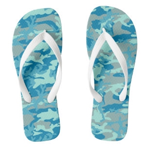 BlueBlast Camo Pattern Flip Flops