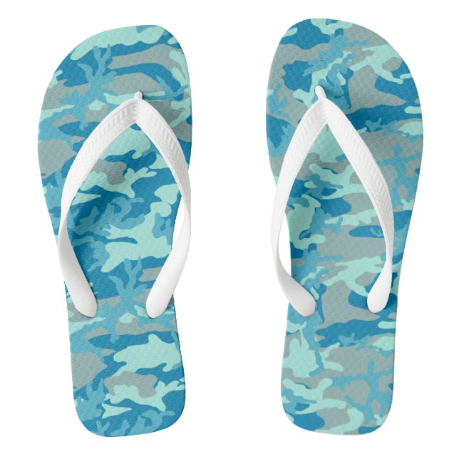 BlueBlast Camo Pattern Flip Flops (Footbed)
