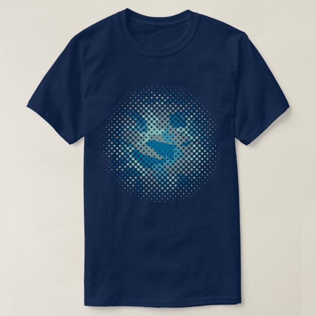 BlueBlast Camo Pattern Halftone T-Shirt (Design Front)