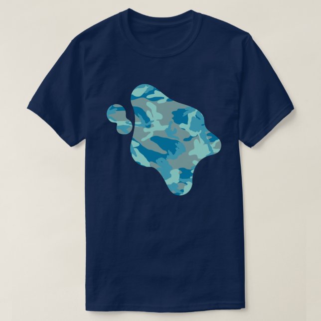 BlueBlast Camo Pattern Paint Splat T-Shirt (Design Front)
