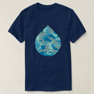BlueBlast Camo Pattern Teardrop T-Shirt