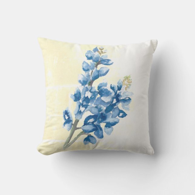 Bluebonnet 4 on Pale Yellow Cushion (Front)