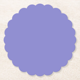 Bluebonnet Bluish-Purple scalloped Paper Coaster