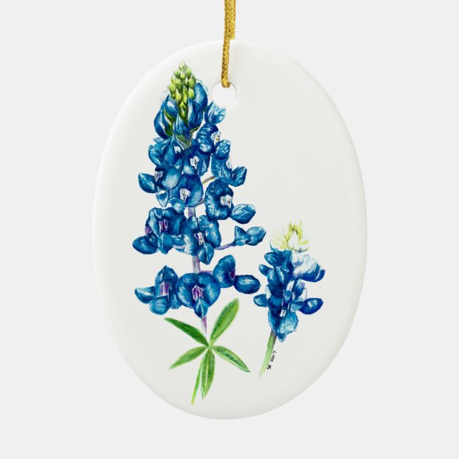 Bluebonnet Ceramic Tree Decoration (Front)