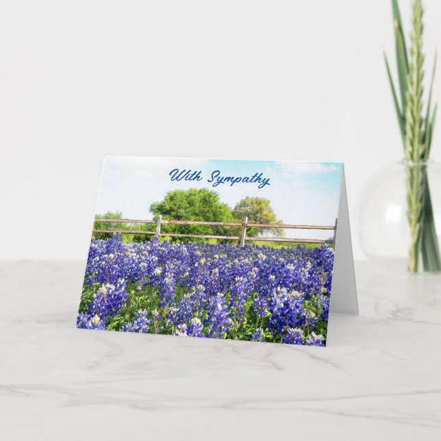 Bluebonnet Country Art Flower Sympathy Card (Front)