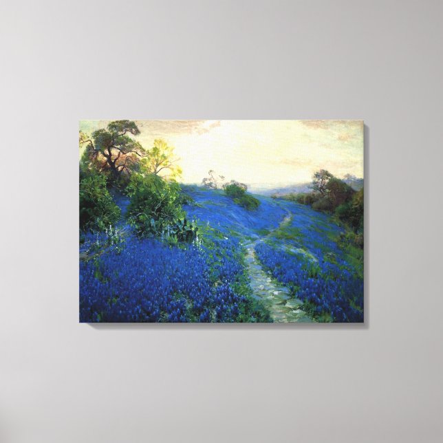 Bluebonnet Field, Julian Onderdonk painting Canvas Print (Front)