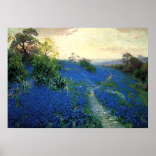Bluebonnet Field, Julian Onderdonk painting Poster