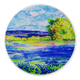 bluebonnet fields ceramic knob