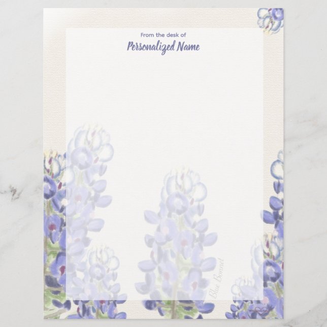 Bluebonnet Muted Unlined Paper Sheet (Front)