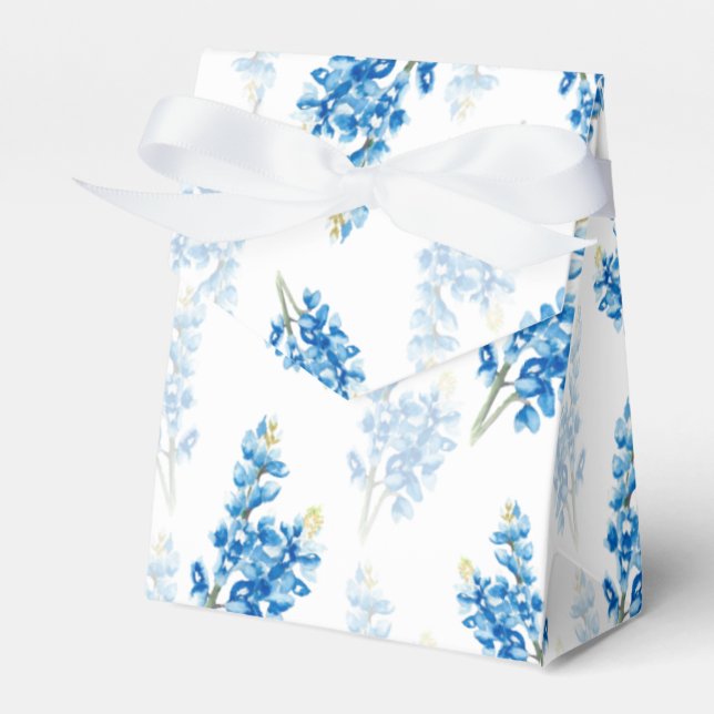 Bluebonnet on White Favour Box (Front Side)