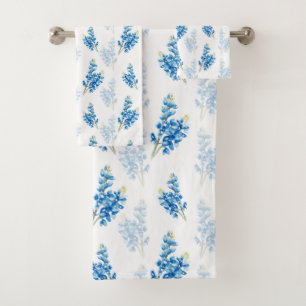 Bluebonnet Pattern Bath Towel Set