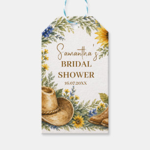 Bluebonnet Texas Sunflower Boho Bridal Shower Gift Tags