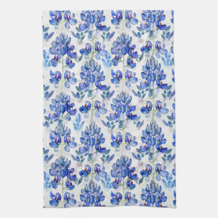 Bluebonnet Texas Wild Flower Pattern Tea Towel