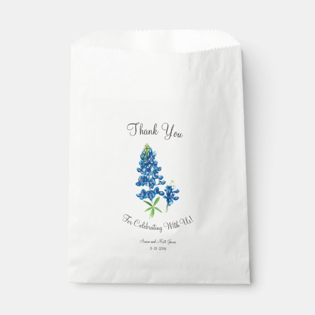 Bluebonnet Thank You Favour Bags (Front)