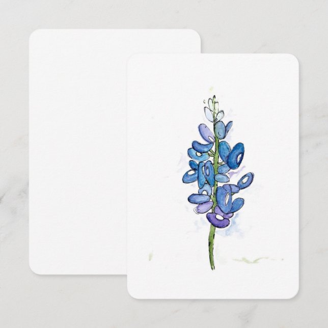 Bluebonnet Wild Flower Any Occasion Flat Card (Front/Back)