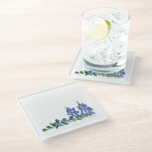 Bluebonnet Wild Flowers, Texas Flowers Glass Coaster
