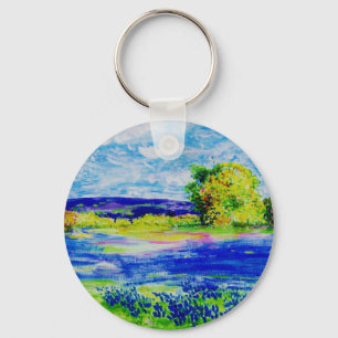 bluebonnet  wildflowers key ring