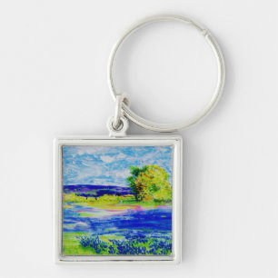 bluebonnet wildflowers key ring