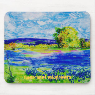bluebonnet wildflowers mouse mat