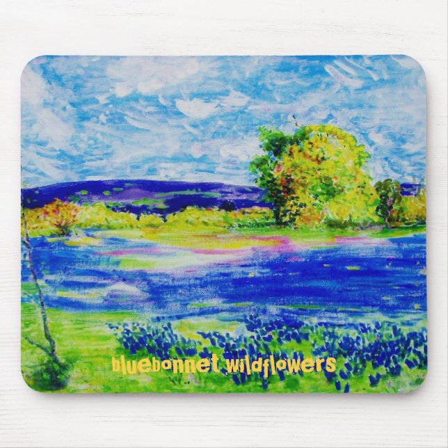 bluebonnet  wildflowers mouse mat (Front)
