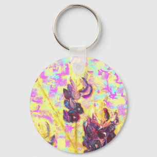 bluebonnet wildflowers upclose key ring