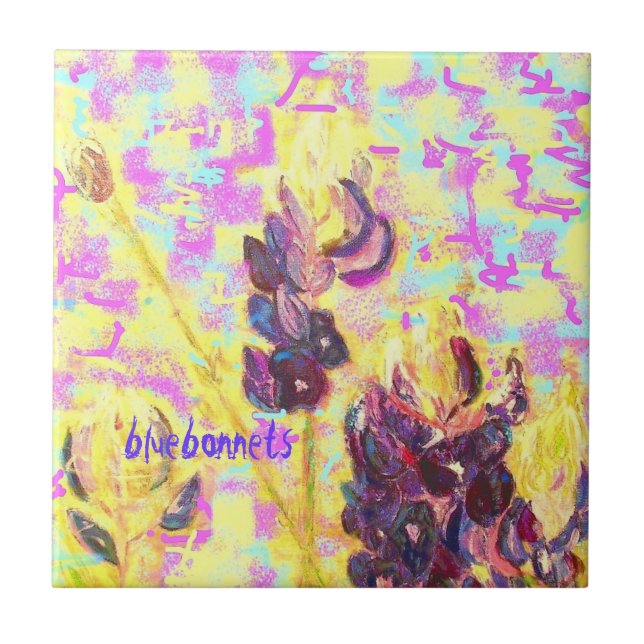 bluebonnet wildflowers upclose tile (Front)