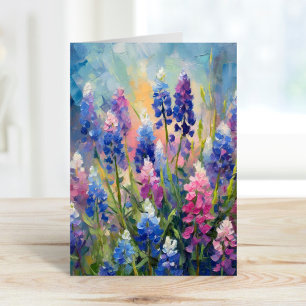 Bluebonnets Abstract Floral Art Card