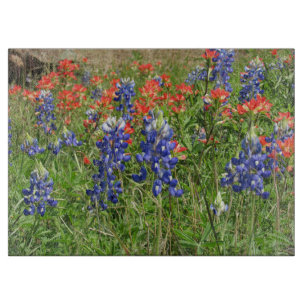 Bluebonnets and Indian Paintbrushes Cutting Board