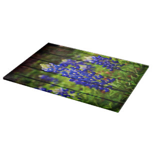 Bluebonnets and Wood Cutting Board