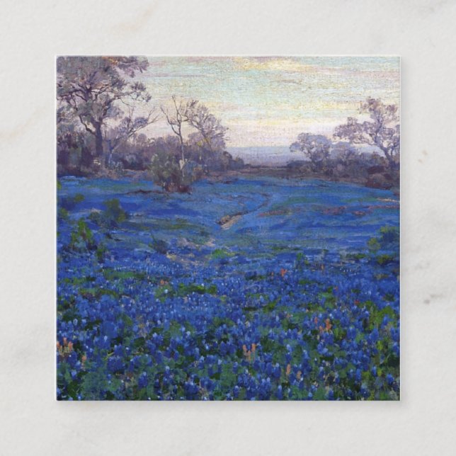 Bluebonnets At Twilight Near San Antonio Square Business Card (Front)
