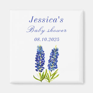 Bluebonnets Blue Floral Texas Girl Baby shower  Magnet
