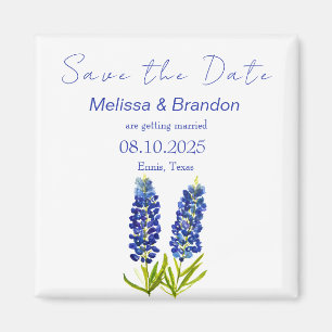 Bluebonnets Blue Floral Texas Rustic Wedding  Magnet