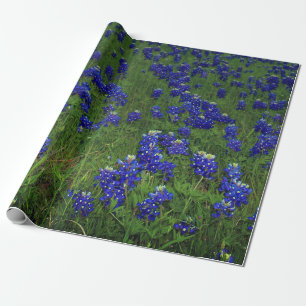 Bluebonnets Blue Floral Texas Texan Elegant  Wrapping Paper