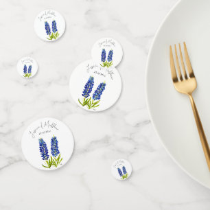 Bluebonnets Blue floral Watercolor Weddings Confetti