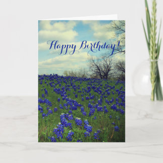 Bluebonnets Blue Flowers Texas Birthday Floral Tha Thank You Card