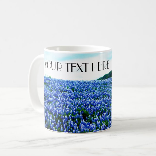 Bluebonnets Blue Flowers Texas texan Floral Coffee Coffee Mug (Front Left)